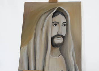 Używany, Obraz olejny religijny - Jezus Chrystus / święty obrazek na sprzedaż  Stare Miasto