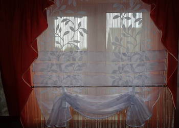 Firanka panel z koralikami i drążkiem dekoracyjnym na sprzedaż  Olkusz