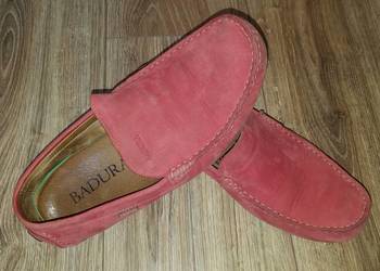 Buty BADURA EUR42 27cm Skóra* mokasyny czerwone skórzane na sprzedaż  Białystok