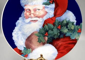 Używany, Talerz dekoracyjny świąteczny  Mikołaj na sprzedaż  Bojadła