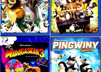 MADAGASKAR 1 + 2 + 3 + PINGWINY Z MADAGASKARU  4 DVD, używany na sprzedaż  Kalisz