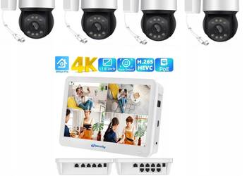 ZESTAW KAMER 5MPX POE Z MONITOREM I NAGRYWARKĄ 4W1, używany na sprzedaż  Wrocław
