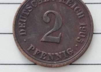 Moneta 2 pfenigi 1905 A Cesarstwo Niemieckie na sprzedaż  Żary