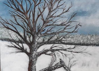 Obraz,pejzaż &quot; Drzewo zimowe&quot; na sprzedaż  Chorzele