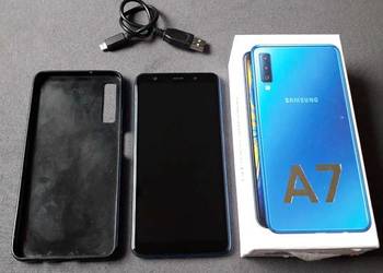 Samsung galaxy A7 64GB Niebieski Dual sim stan Bardzo Dobry na sprzedaż  Solec-Zdrój