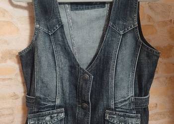 (38/M) Dżinsowa kamizelka garniturowa z Londynu, jeansowa, używany na sprzedaż  Kraków