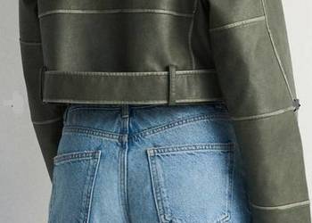 NOWA krótsza Oversize Kurtka skórzana ramoneska biker Postarzana _ Reserved na sprzedaż  Leszno
