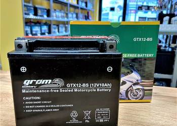 Akumulator motocyklowy GROM GTX12-BS 12V 10Ah 180A L+ na sprzedaż  Rybnik