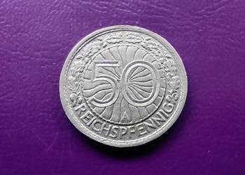 Moneta Niemcy - 50 Reichspfennig 1927 A - B/Rzadka ! na sprzedaż  Pruszków
