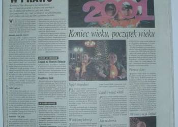 Unikat pierwsze wydanie w XXI w. Gazeta Wyborcza 02.01.2001 na sprzedaż  Warszawa