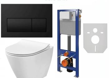 WC stelaż Cersanit Aqua22, miska, deska, przycisk -NOWY na sprzedaż  Ostróda