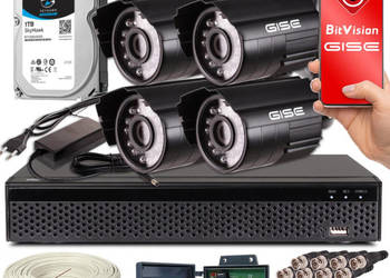 KOMPLETNY ZESTAW DO MONITORINGU 4x Kamera 5Mpx IR20, REJESTR na sprzedaż  Wrocław