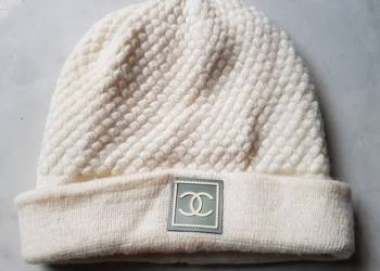 czapka zimowa chanel biała wełniana stylowa modna unikat, używany na sprzedaż  Kielce