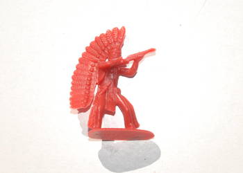 Stara figurka Indianin ze strzelbą żołnierzyk makieta unikat kolekcjonerski na sprzedaż  Cieszyn