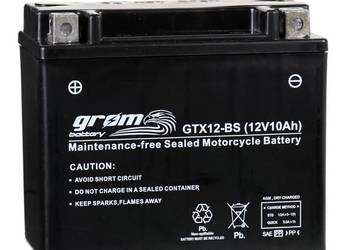 Akumulator GROM GTX12-BS YTX12-BS 12V 10Ah 180A L+ na sprzedaż  Zgierz