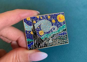 Używany, Nowy pin duża przypinka Van Gogh metal emalia broszka na sprzedaż  Nisko