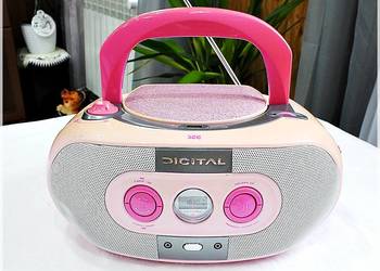 Różowy Boombox SEG BB 1322 CD/MP3/USB Radio odtwarz. Stereo, używany na sprzedaż  Żary