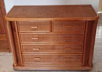 KOMODA RATTANOWA 5 szuflad, kolor miodowy, 99x41xH73 cm na sprzedaż  Pruszków