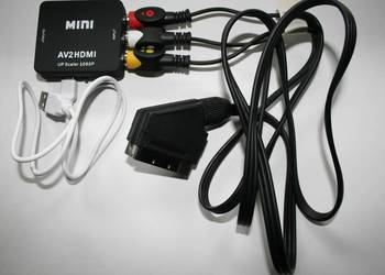 Konwerter AUDIO-VIDEO EURO (SCART)  na HDMI, używany na sprzedaż  Łódź