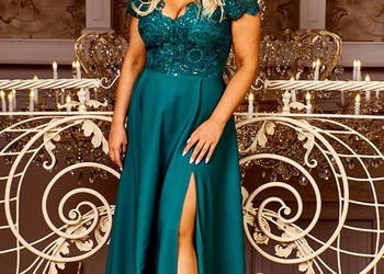 jokastyl Crystal zielona sukienka z gipiurą 52 na sprzedaż  Częstochowa