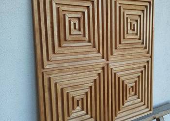 Używany, Obraz 3D z drewna dekoracja 76x76 cm labirynt kolor olcha na sprzedaż  Gdynia