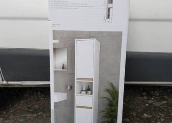 NAJTANIEJ Szafka łazienkowa wysoka słupek łazienkowy szuflada półki, używany na sprzedaż  Zabrze
