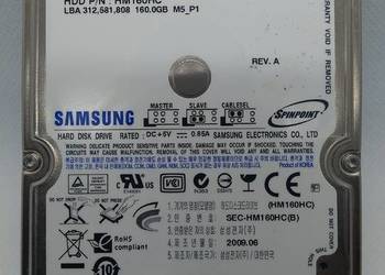 Dysk ATA IDE Samsung HM160HC 160 GB 2,5 do laptopa jak nowy na sprzedaż  Milanówek
