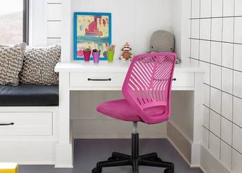 krzesło różowe obrotowe fotel do biurka biurowe do nauki na sprzedaż  Jeleśnia