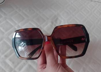 Duże, brązowo - czarne okulary przeciwsłoneczne, panterkowe Muchy, NOWE na sprzedaż  Kraków