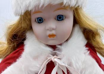 Piękna kolekcjonerska lalka porcelanowa- zimowe ubranie, używany na sprzedaż  Inowrocław