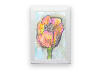 mały obraz tulipan, dekoracja z tulipanem tulipan akwarelka na sprzedaż  Opole