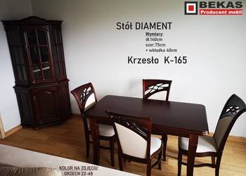 Prześliczny Zestaw Drewniany Stół 140 + 4 Krzesła Bekas na sprzedaż  Stargard