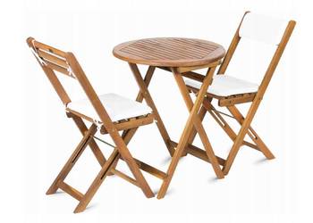 Zestaw mebli ogrodowych Drewniane AKACJA 2 krzesła+stolik na sprzedaż  Choroszcz