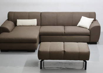 TCE DESIGN NAROŻNIK z funkcją spania PUFA rogówka sofa brązowa tkania salon na sprzedaż  Poznań