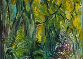 Gęstwina leśna- obraz olejny 50x60 cm na sprzedaż  Krzeszowice