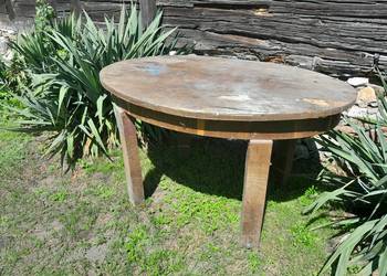Stary zabytkowy owalny drewniany stół do renowacji retro na sprzedaż  Dąbrowa Górnicza