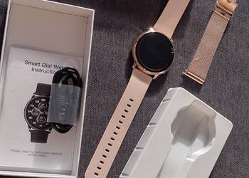 Smartwatch bluetooth zegarek różowe złoto pasek +bransoletka, używany na sprzedaż  Niepołomice