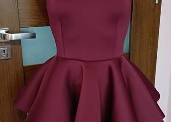 Bordowa burgundowa elegancka piankowa sukienka EMO princess na sprzedaż  Krosno