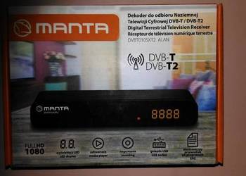 Dekoder tuner DVB-T/DVB-T2 Manta 010SXT2, używany na sprzedaż  Białystok