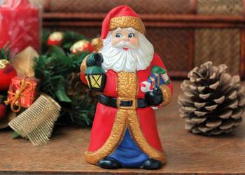 Święty Mikołaj, ręcznie malowana figurka, porcelana, 12,5 cm na sprzedaż  Lublin