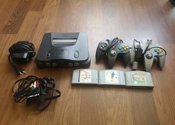 NINTENDO 64 konsolka 2 pady 3 Gry itp., używany na sprzedaż  Skomielna Biała