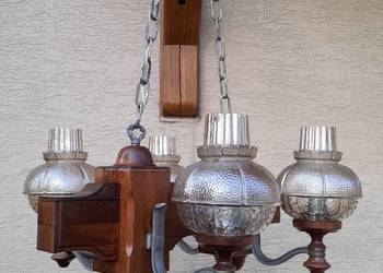 Lampa sufitowa żyrandol stylowy na belce na łańcuchach na sprzedaż  Garwolin