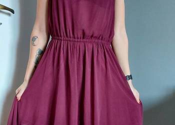 bordowa sukienka H&amp;M, 36, S, wesele, party, używany na sprzedaż  Poznań
