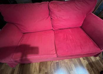 Używany, Sofa Ektorp Ikea 2 osobowa kanapa nierozkładana czerwona s na sprzedaż  Dąbie