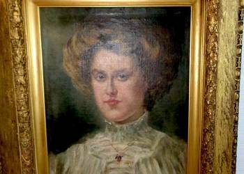 Obraz Olejny Antyczny Portret Kobiety koniec XIX wieku na sprzedaż  Warszawa