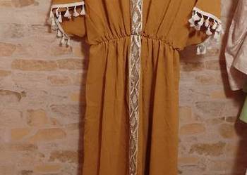 (L/XL) Shein/ Długa, Bogato zdobiona sukienka w stylu Boho/ NOWA na sprzedaż  Kraków