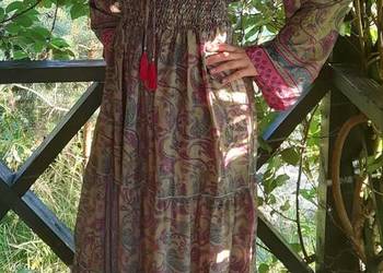 Sukienka boho 30 jedwab naturalny 9 kolorów duży rozm.Włochy, używany na sprzedaż  Sopot
