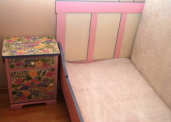 Ludowe łóżko drewniane malowane szafka nocną szafa krzesło na sprzedaż  Warszawa