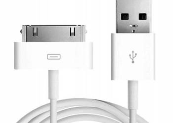 Qiktech Kabel 30 Pin Usb Do Iphone 4 4S 3Gs 3G 3 Ipod Ipad 2 3 1M (Biały) na sprzedaż  Płońsko