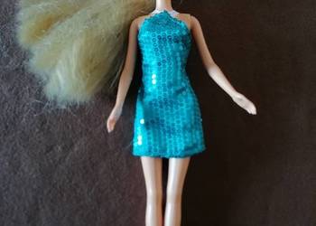 Lalka Barbie blondynka w sukience mini., używany na sprzedaż  Łódź